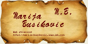 Marija Bušiković vizit kartica